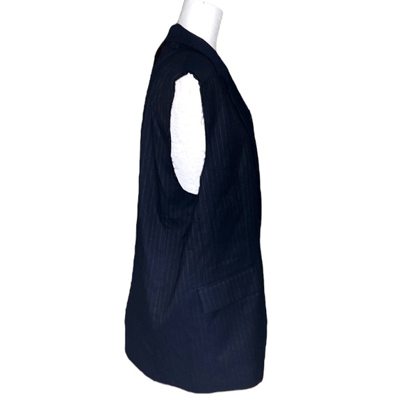 NWT Zara Black Pinstripe Print Oversized Blazer Vest - S - Picture 9 of 15